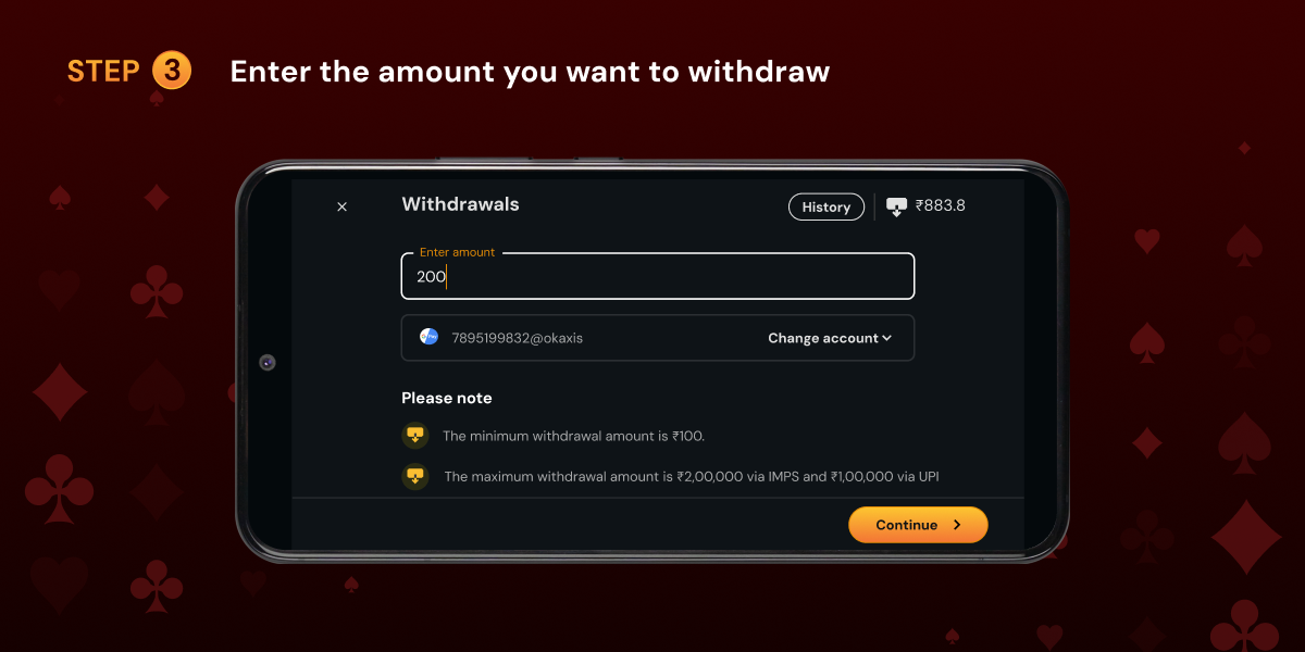 Enter withdrawal amount